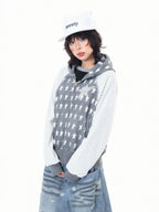 Star Embroidered Stripe Cropped Hoodie OL2384