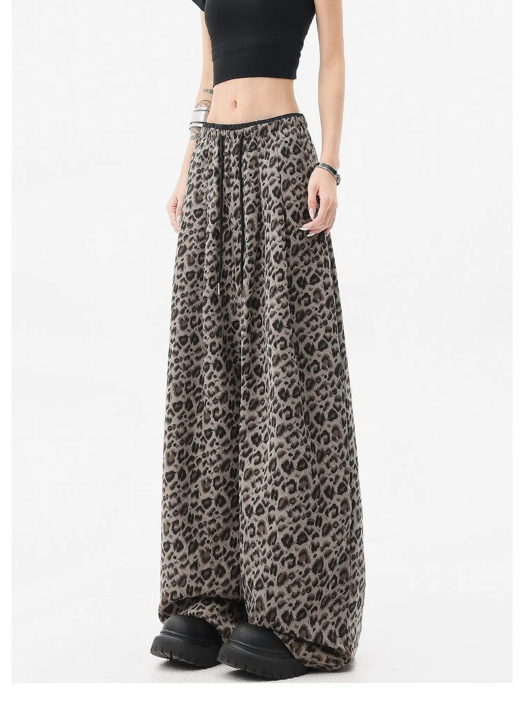 Leopard Print Wide Leg Pants oliviroa オリヴィオラ