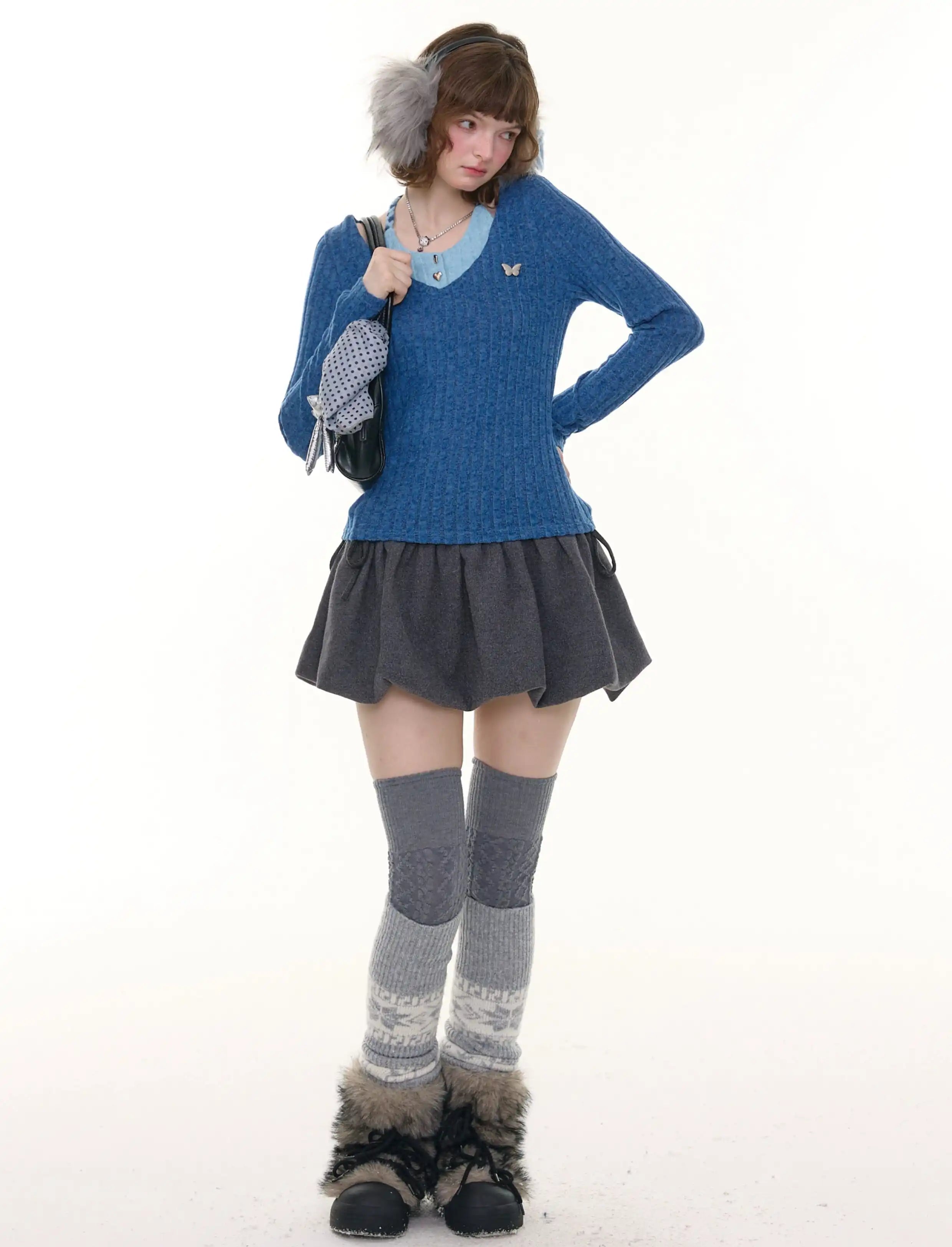 Halter Neck Slim Fit Long Sleeve Top OL2260