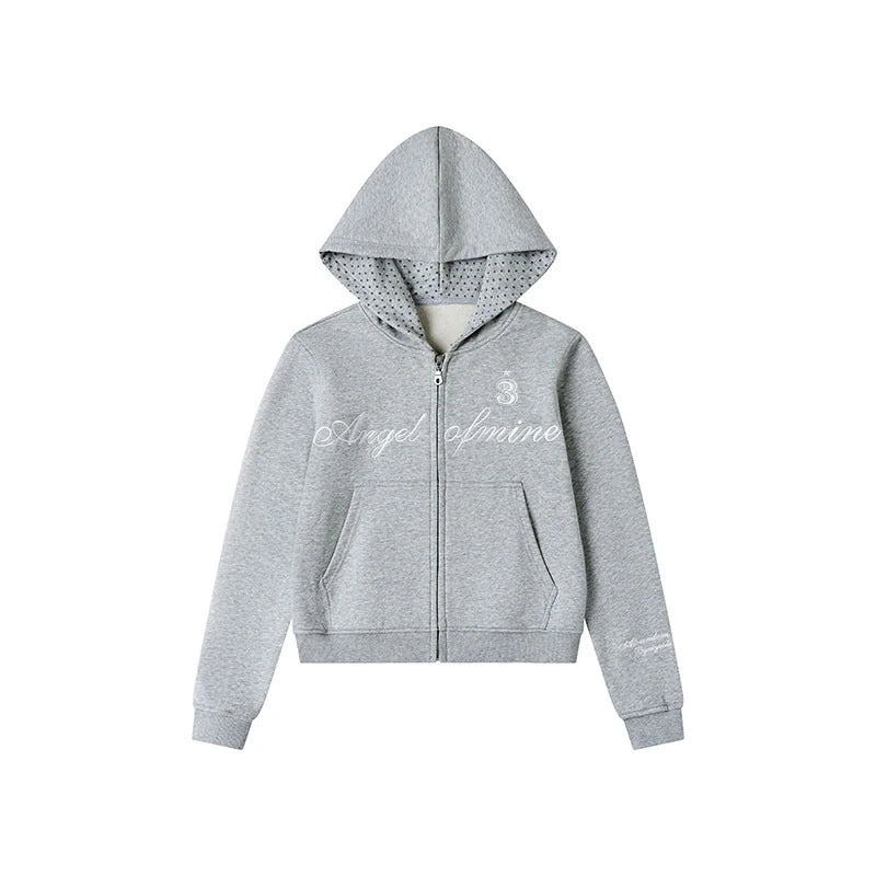 Star Print Embroidered Hoodie OL2297
