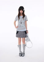 Polka Dot Contrast Layered Tee OL2401