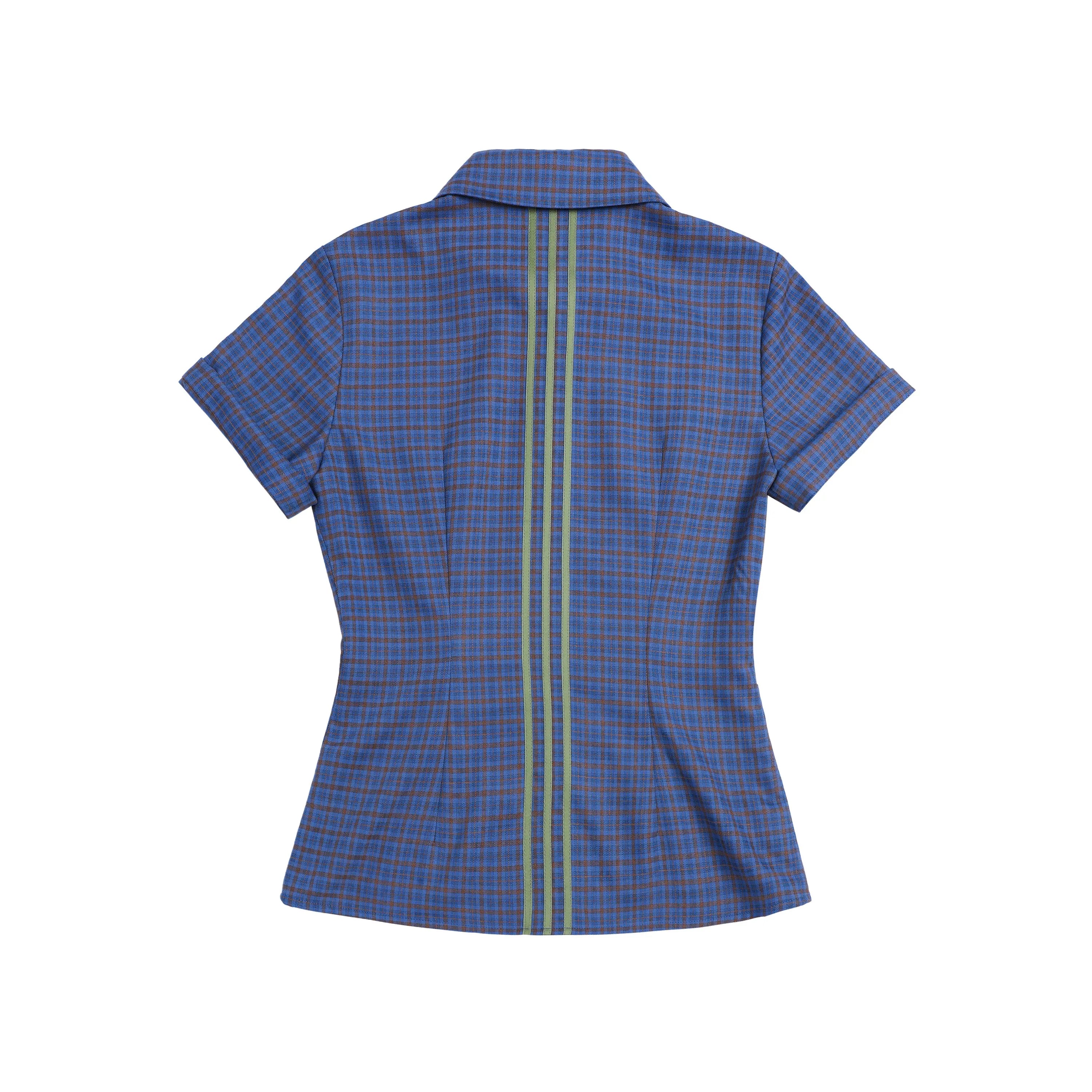 Plaid Design Short Sleeve Shirt OL2265