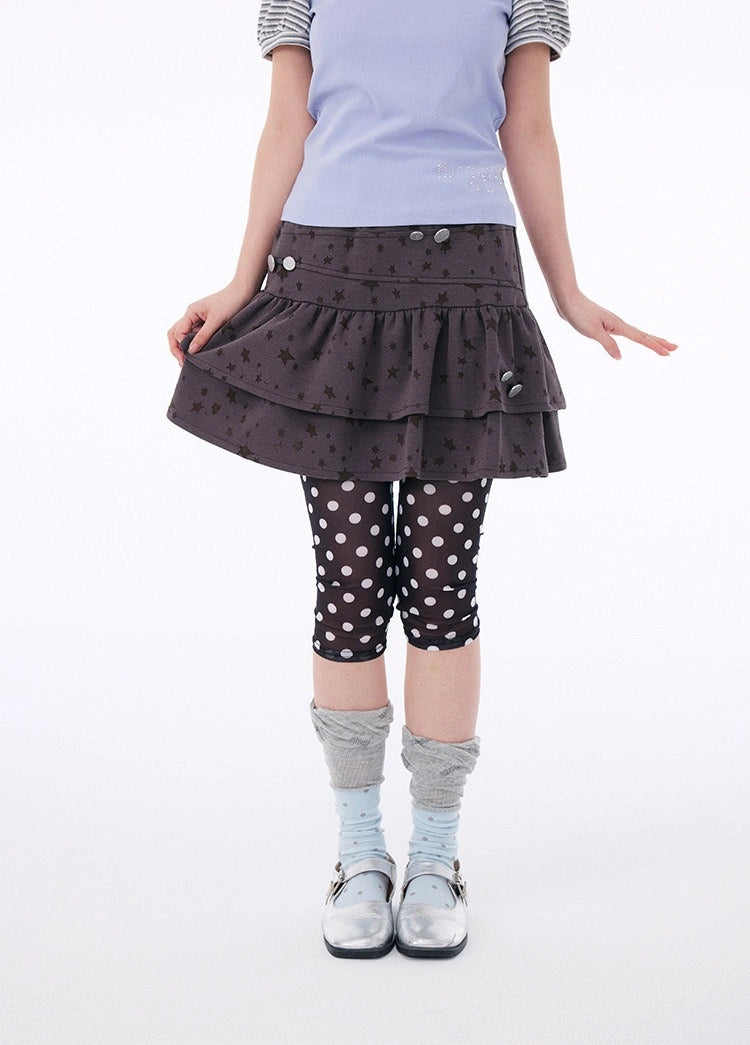 Star Cake Button Mini Skirt OL2400