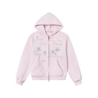 Embroidered Double Zip Oversized Hoodie OL2299