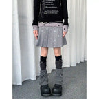 Y2K Star Print Pleated Skirt   OL2238