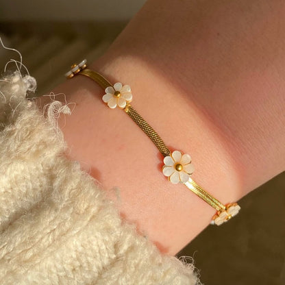 Golden Daisy Charm Bracelet