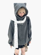 Cat Ear Wing Pocket Hooded Jacket OL2483