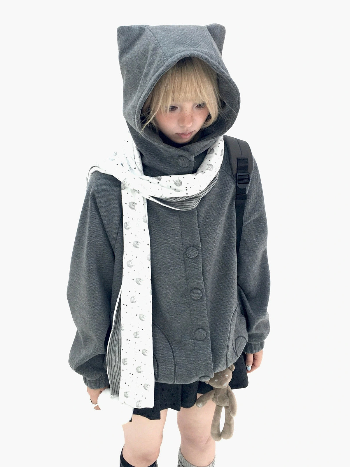 Cat Ear Wing Pocket Hooded Jacket OL2483