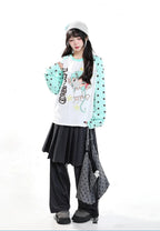 Cartoon Contrast 긴팔 티셔츠 OL2431