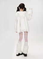 Lace Bunny Ear Bow Hooded Jacket OL2396