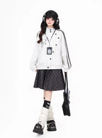 Polka Dot Asymmetric Button Cardigan OL2395