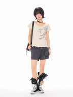 Vintage Letter Print T Shirt OL2339