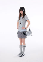 Polka Dot Contrast Layered Tee OL2401