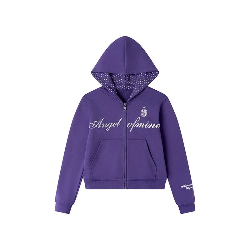 Star Print Embroidered Hoodie OL2297