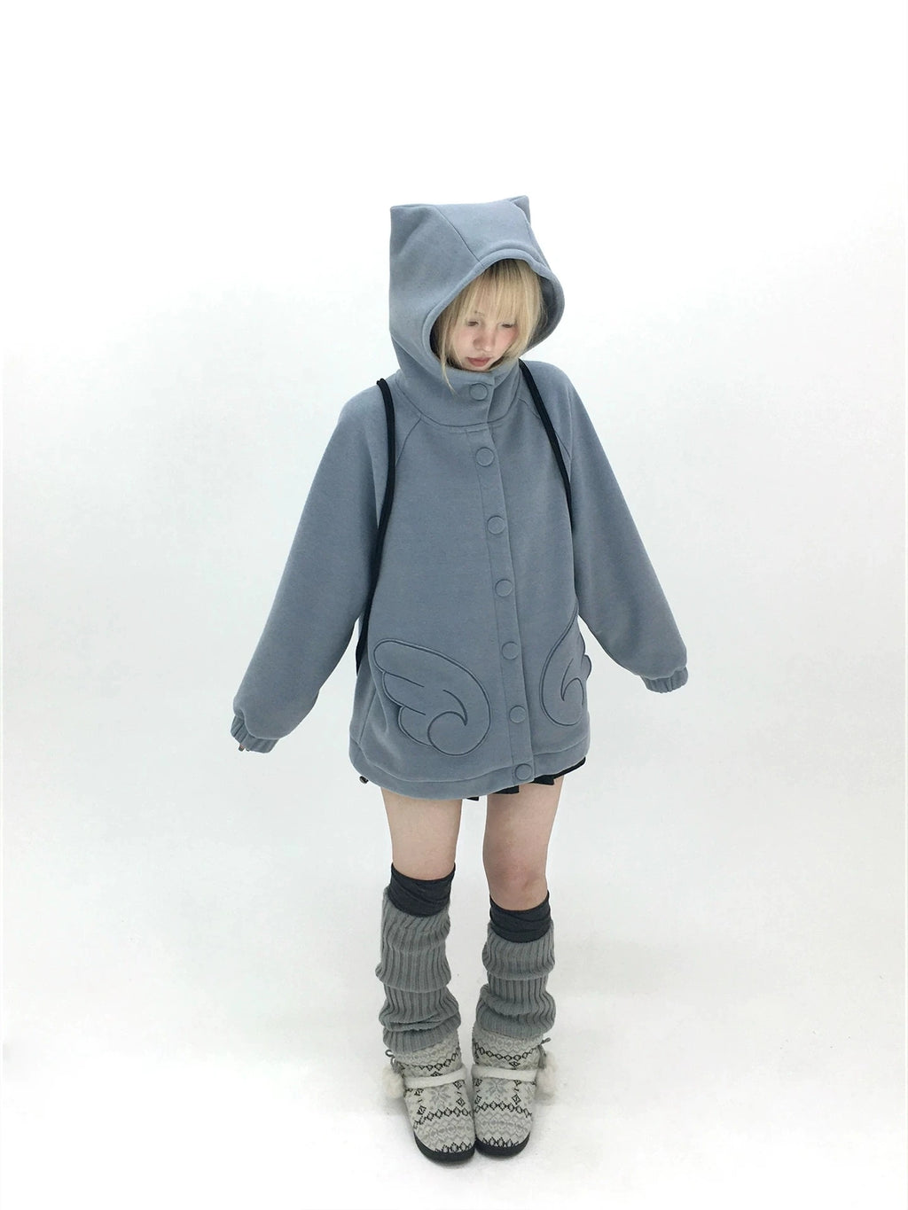 Cat Ear Wing Pocket Hooded Jacket OL2483