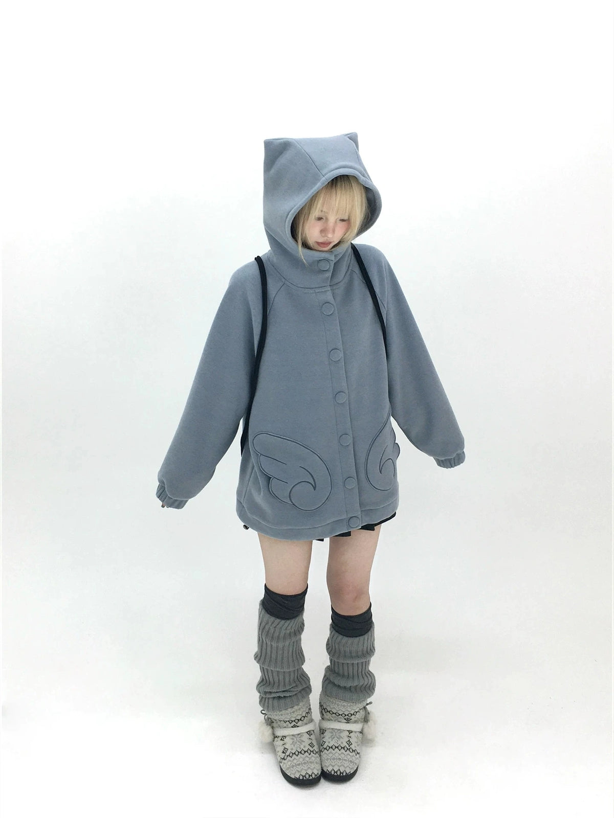 Cat Ear Wing Pocket Hooded Jacket OL2483