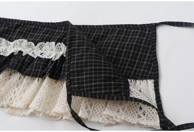 Plaid Lace Wrap Skirt OLA037
