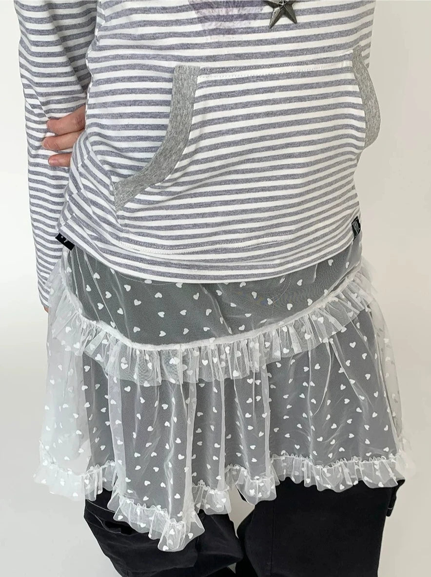 Snow Lace Dot Ruffle Layered Skirt OL2301