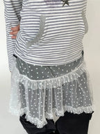 Snow Lace Dot Ruffle Layered Skirt OL2301
