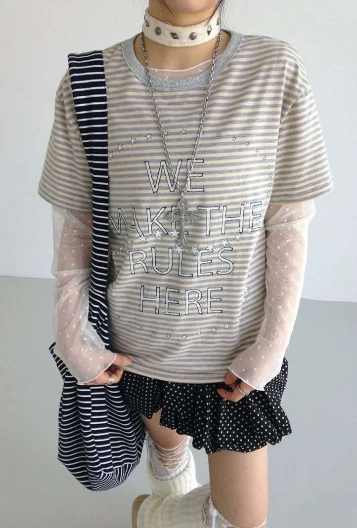 Galaxy Stripe Colorblock Tee OL2298