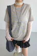 Galaxy Stripe Colorblock Tee OL2298