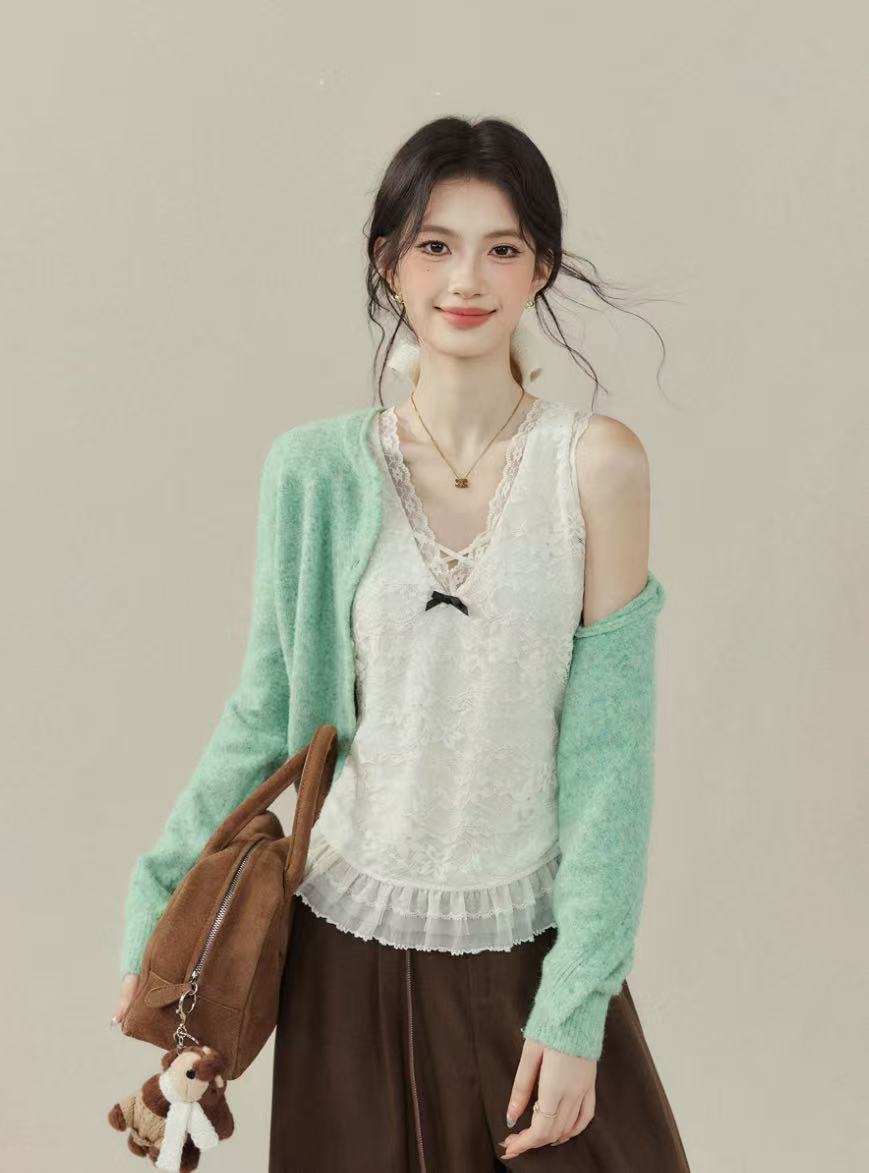 Pastel Stripe Knit Cardigan    OL1931