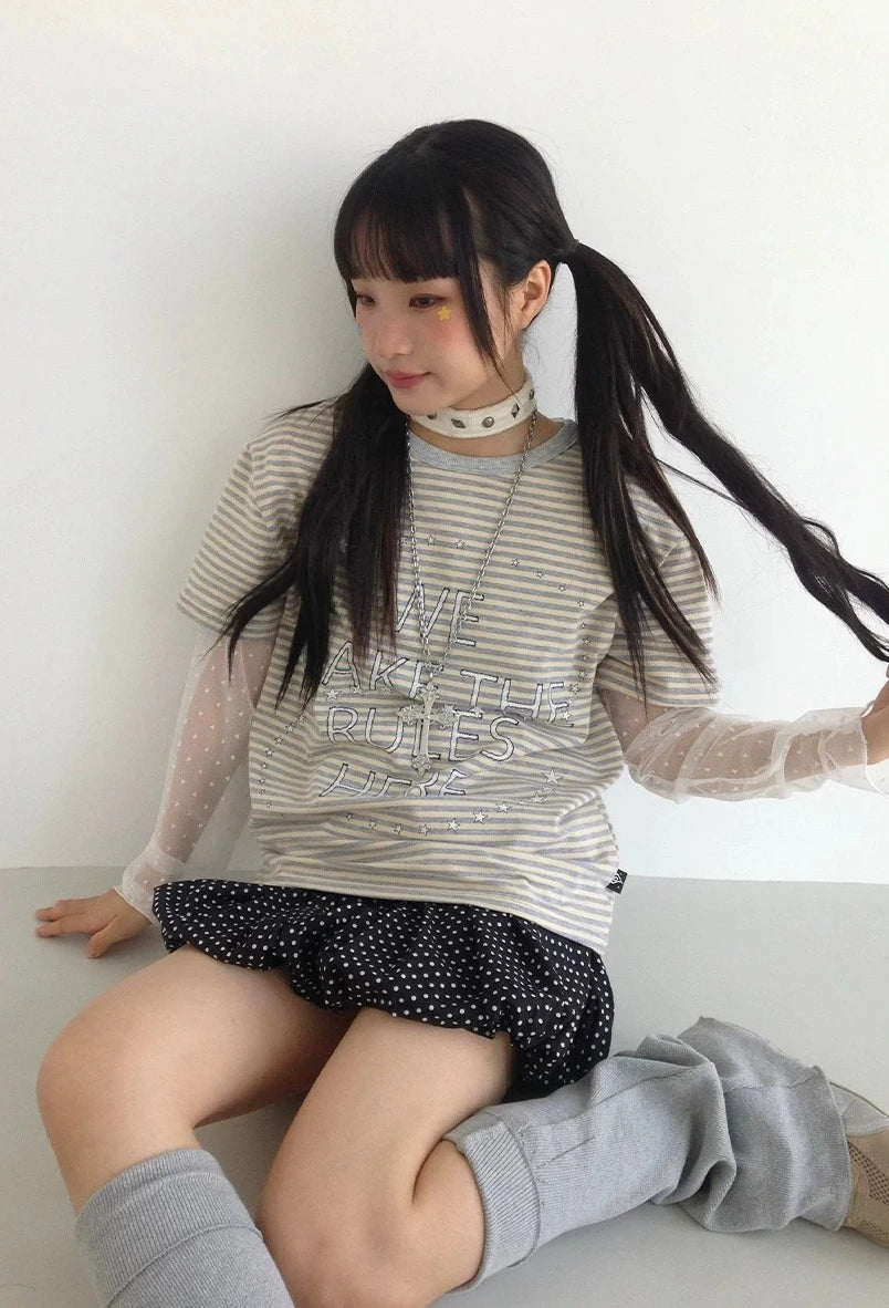 Galaxy Stripe Colorblock Tee OL2298