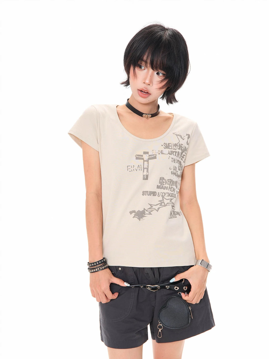 Vintage Letter Print T Shirt OL2339