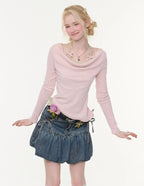 Layered Halter Asymmetry Slim Fit Top OL2263