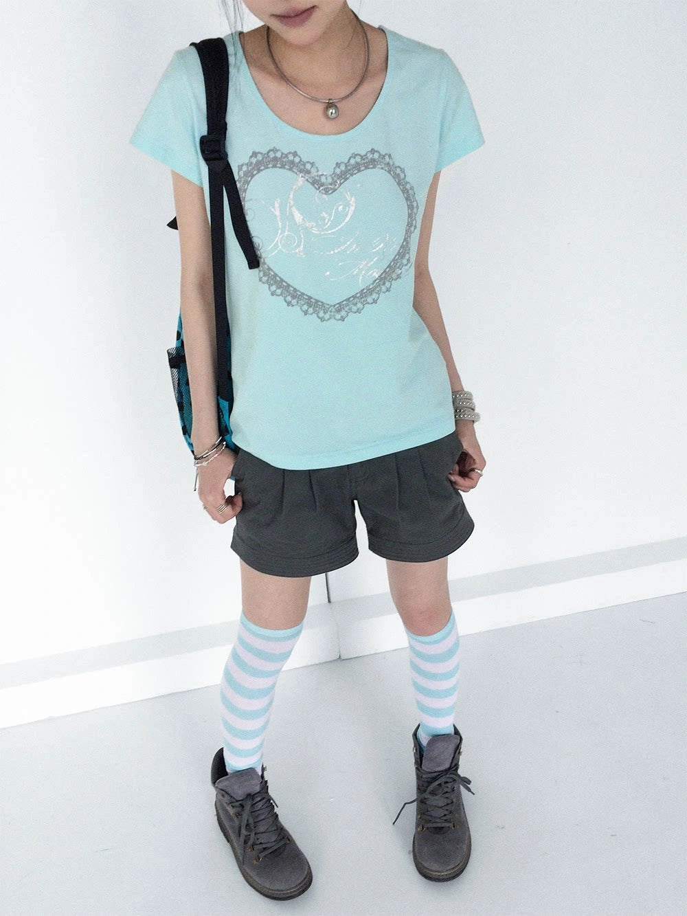 Silver Lace Graphic T Shirt oliviroa オリヴィオラ