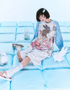 Bunny Shadow Raglan Long Sleeve Tee OL2404