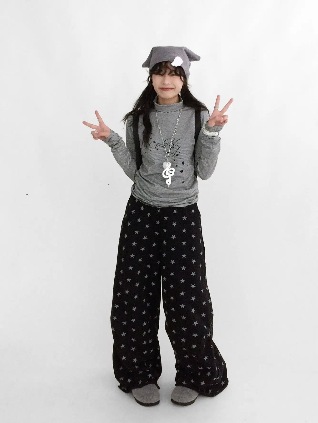 Star Fragment Wide Leg Sweatpants OL2351