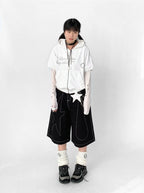 Tears Star Contrast Wide Shorts OL2363