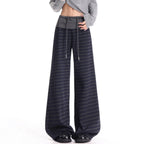Black Stripe Wide Leg Pants OL2338