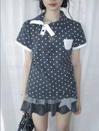 Allover Star Asymmetric Polo Tee OL2388
