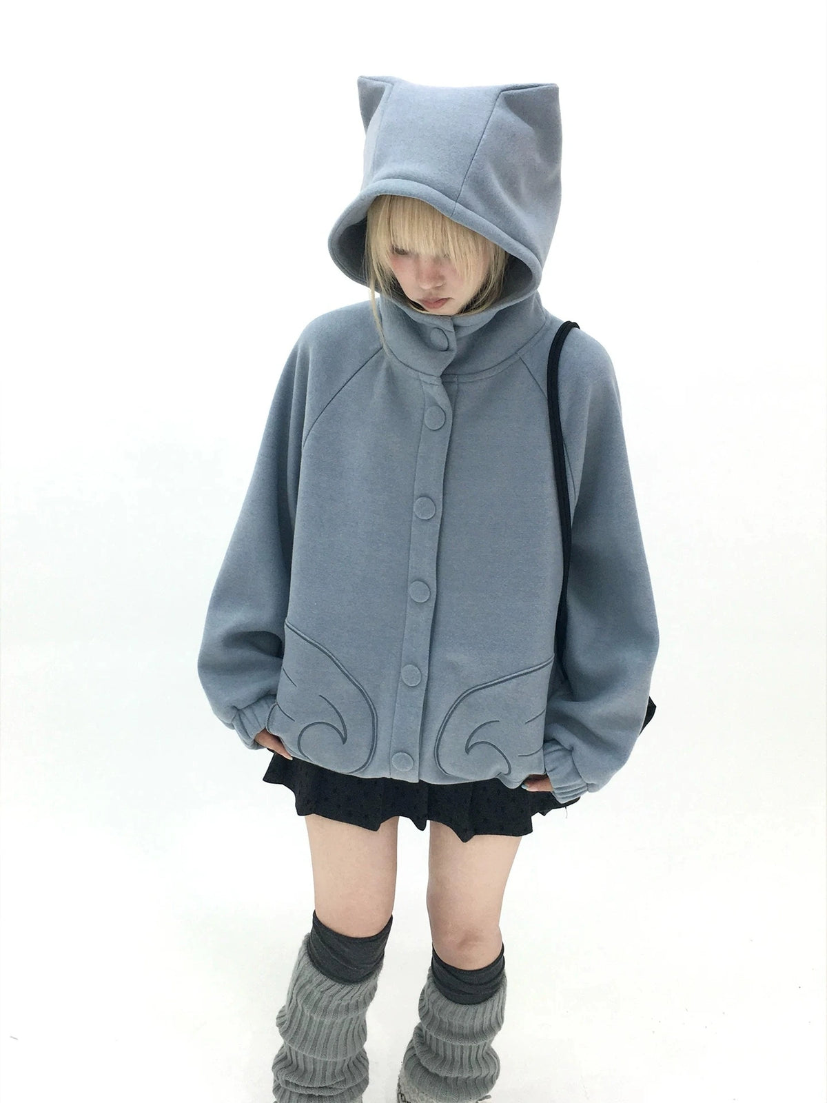 Cat Ear Wing Pocket Hooded Jacket OL2483