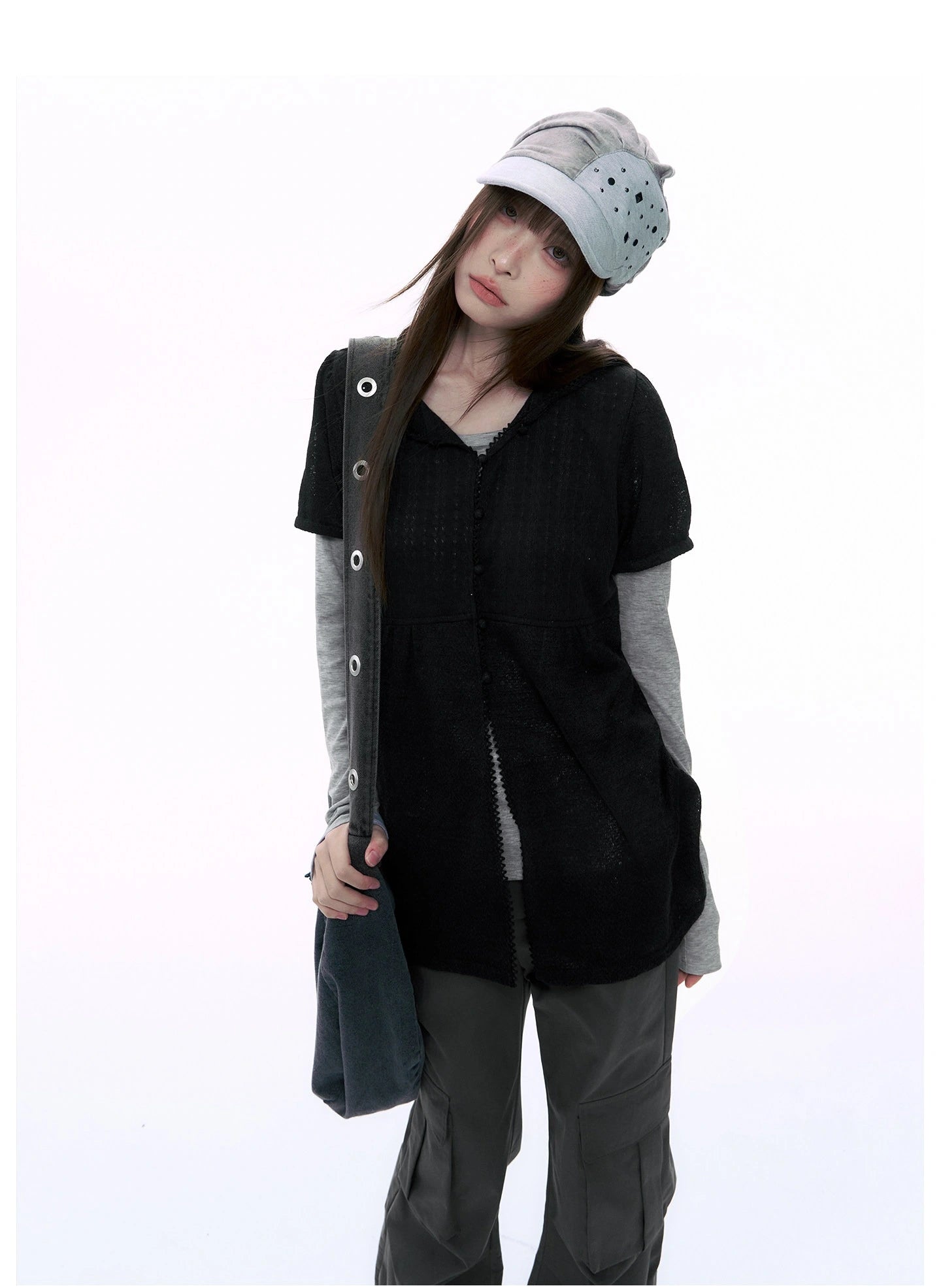 Hooded Puff Sleeve Shirt OL2368