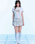 Wing Print A-Line Mini Skort OL2403