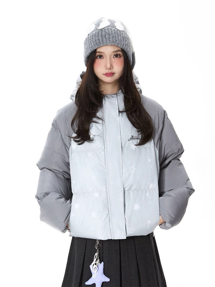 Colorblock Star Puffer Jacket OL2027