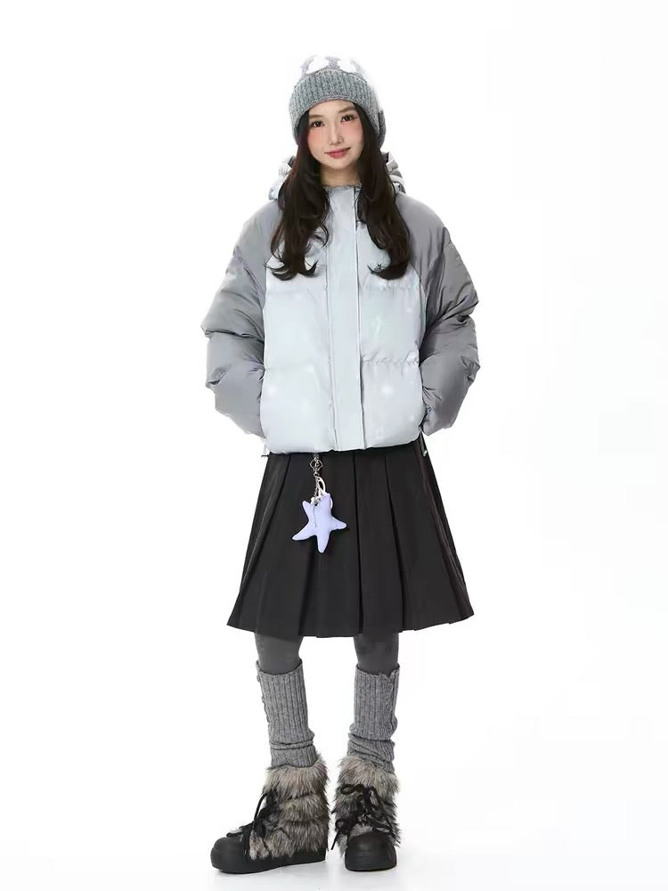Colorblock Star Puffer Jacket OL2027