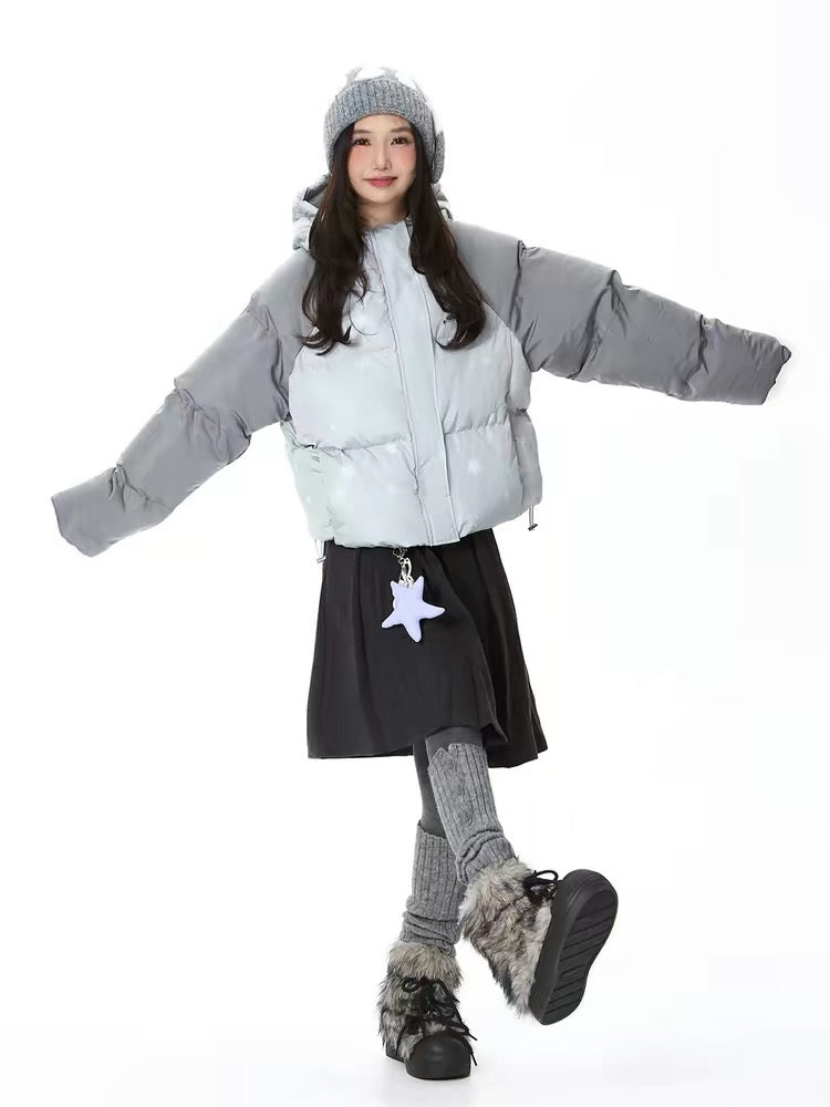 Colorblock Star Puffer Jacket OL2027