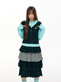 Polka Dot Layered Hooded Top OL2463 oliviroa オリヴィオラ