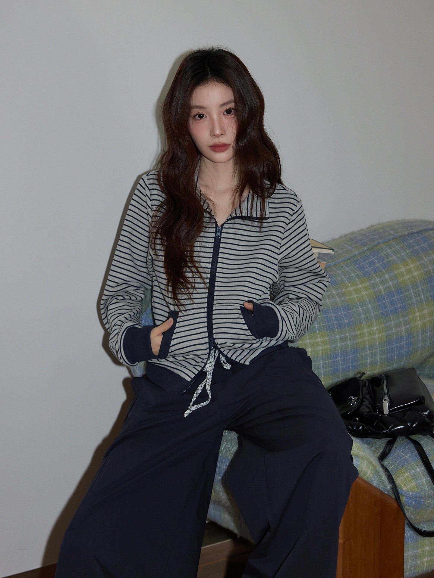 Casual Gray Zip-Up Jacket OL1823