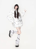 Anime Girl Star Fur Trim Zip Hoodie OL2474 oliviroa オリヴィオラ
