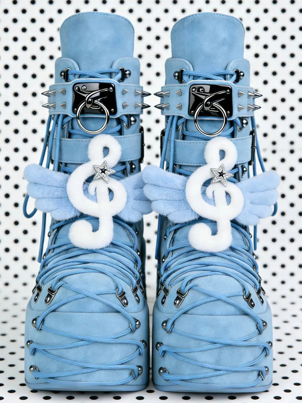 Studded Lace Up Platform Boots OLA073 oliviroa オリヴィオラ