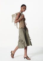 double waist strap shorts