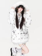 Anime Girl Star Fur Trim Zip Hoodie OL2474 oliviroa オリヴィオラ