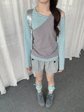 Asymmetric Layered Stripe Top OL2450 oliviroa オリヴィオラ