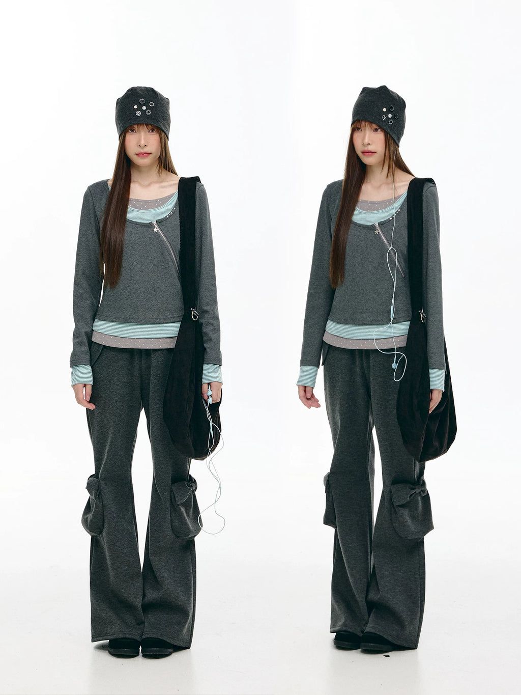 Asymmetric Zip Layered Top OL2466 oliviroa オリヴィオラ