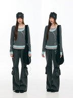 Asymmetric Zip Layered Top OL2466 oliviroa オリヴィオラ